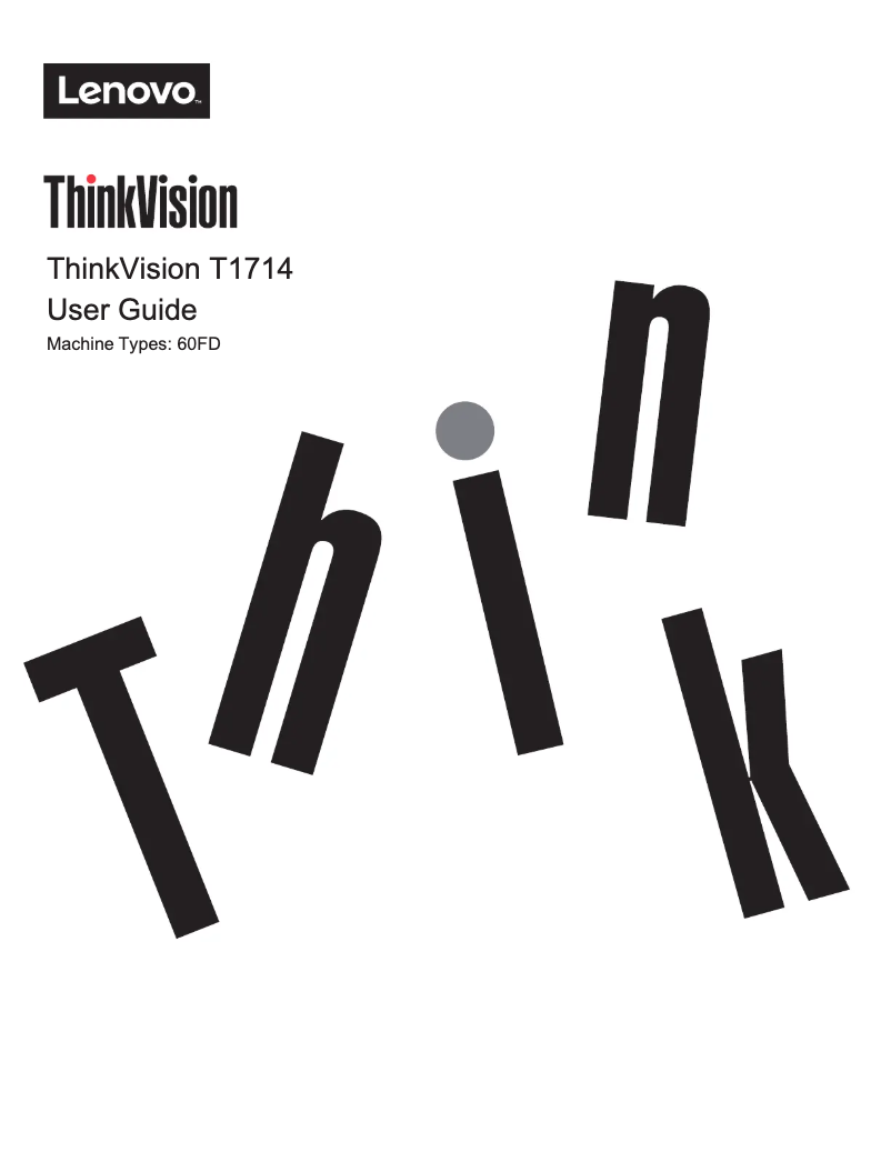 Page n°1 - Manuel utilisateur Lenovo ThinkVision T1714