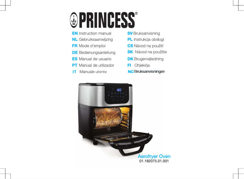 Page n°1 - Manuel utilisateur Princess Aerofryer Oven 182075