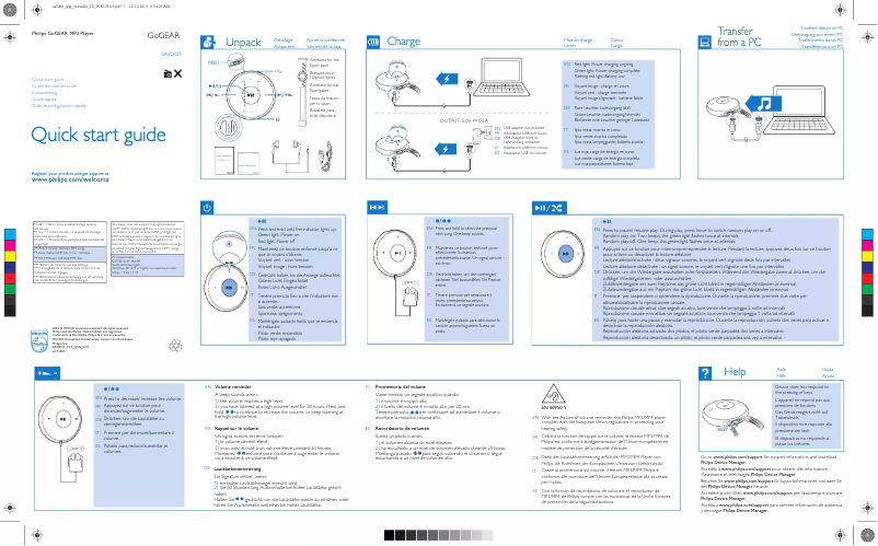 Page n°1 - Manuel utilisateur Philips SA5DOT02PN