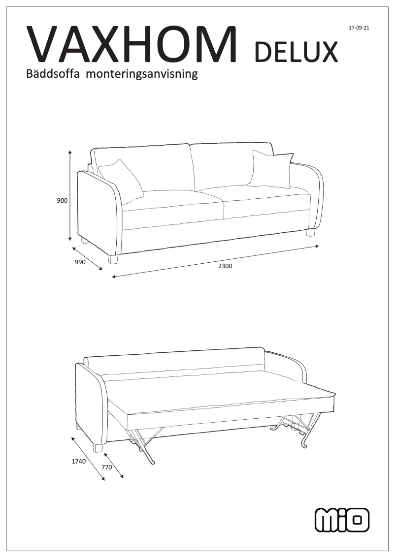 Image de la première page du manuel de l'appareil Vaxholm Delux