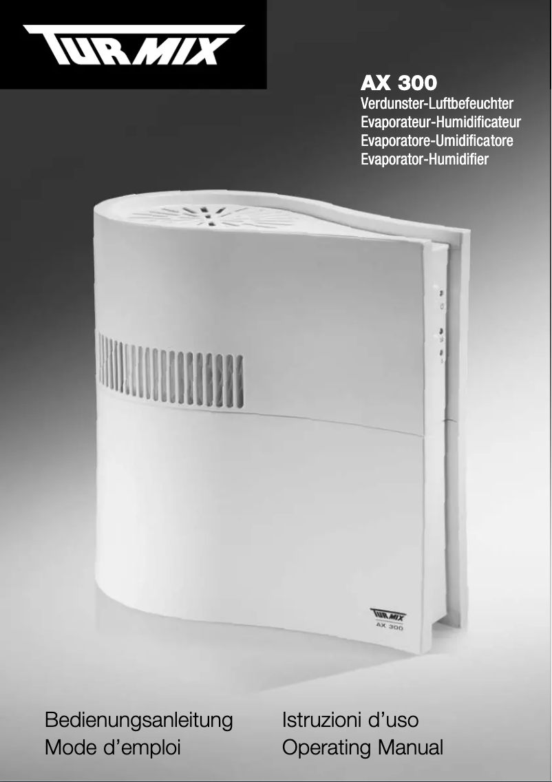 Image de la première page du manuel de l'appareil Humidifiers AX 300
