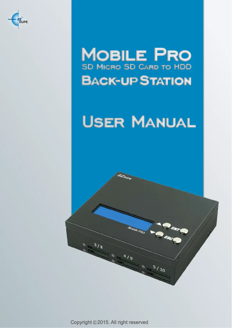 Image de la première page du manuel de l'appareil Mobile Pro