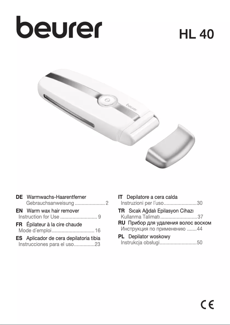 Page 1 de la notice Manuel utilisateur Beurer HL 40