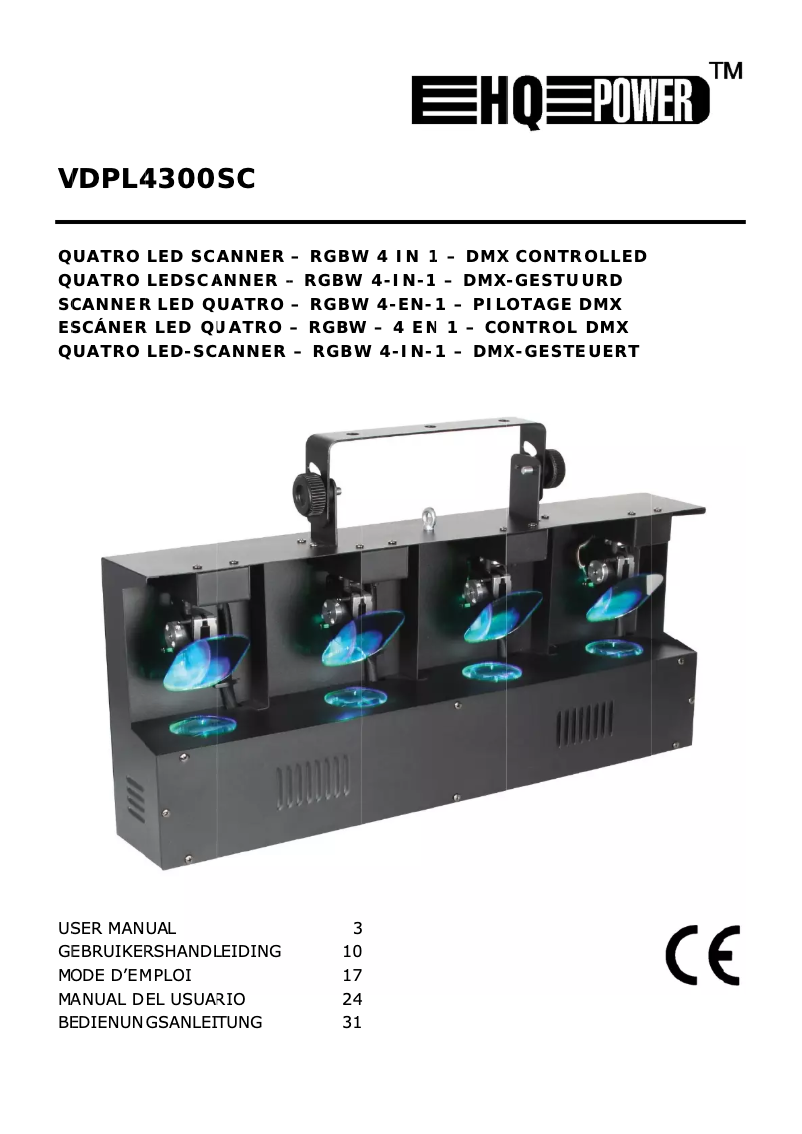 Page n°1 - Manuel utilisateur HQ Power VDPL4300SC