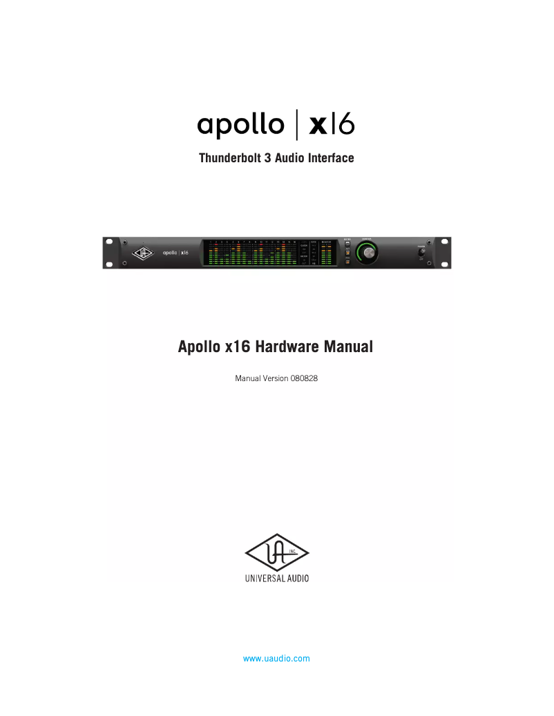Page 1 de la notice Manuel utilisateur Universal Audio Apollo x16