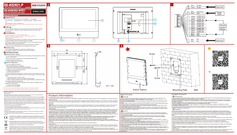 Page n°1 - Manuel utilisateur Hikvision DS-KIS901-P