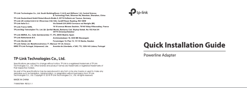 Page n°1 - Manuel utilisateur TP-Link TL-PA4010P
