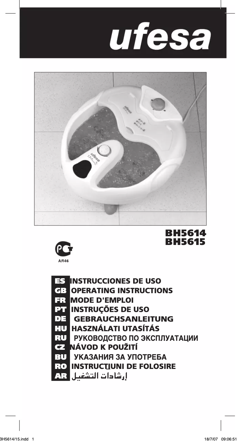 Page n°1 - Manuel utilisateur Ufesa BH5615