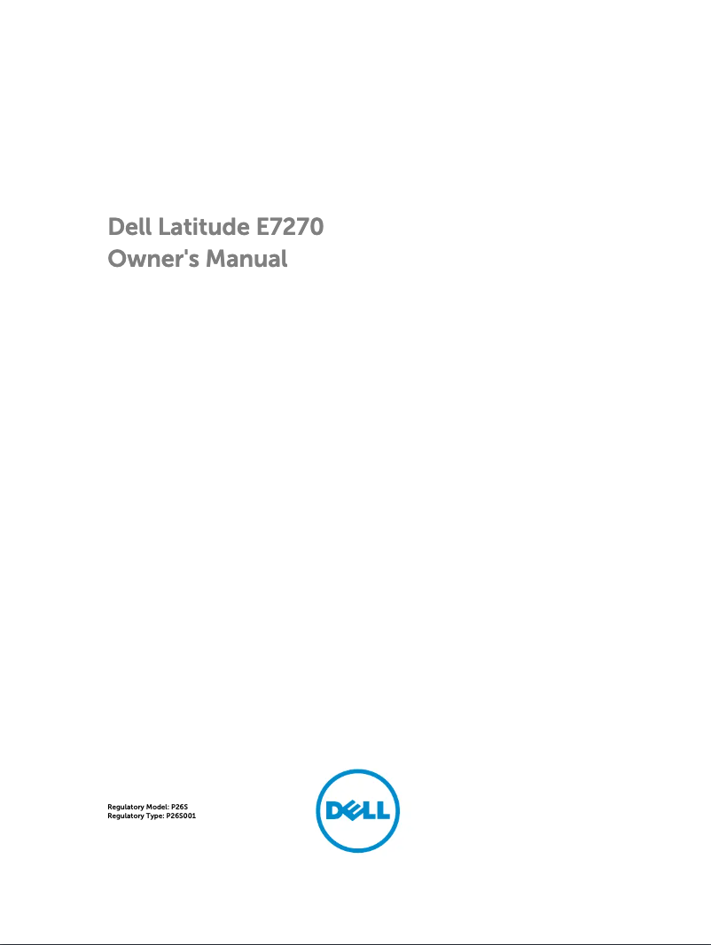 Page 1 de la notice Manuel utilisateur Dell Latitude 7270