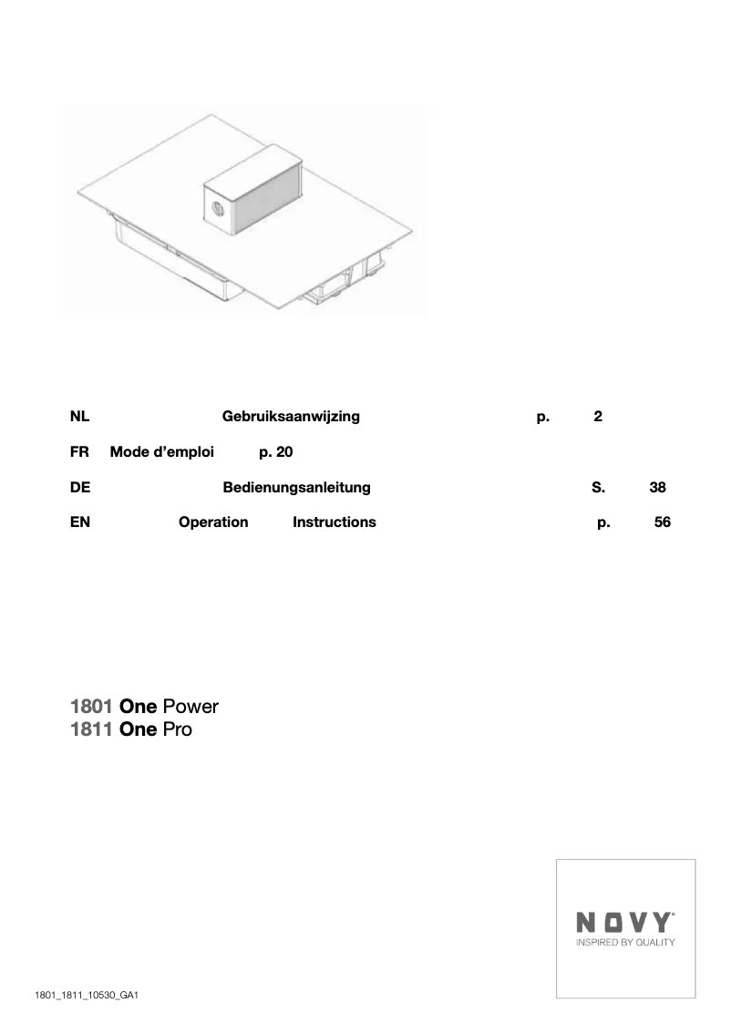 Page 1 de la notice Manuel utilisateur Novy One Power 1801