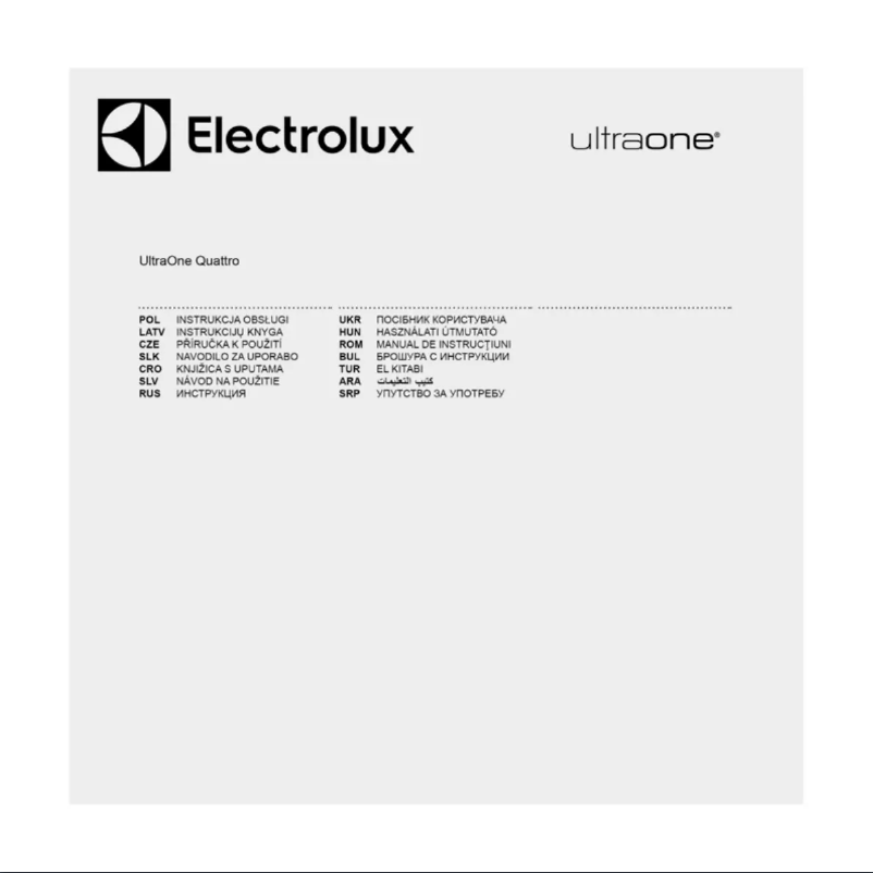 Page n°1 - Manuel utilisateur Electrolux UltraOne ZUODELUXE