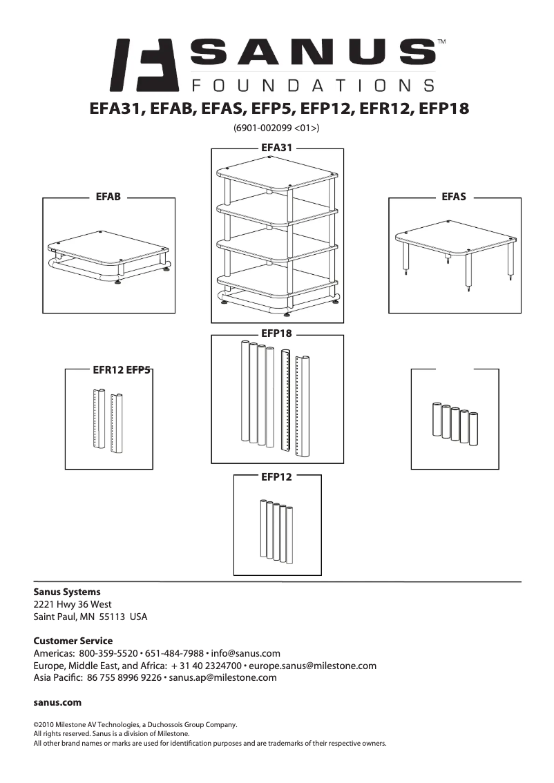Page 1 de la notice Manuel utilisateur Sanus EFA31