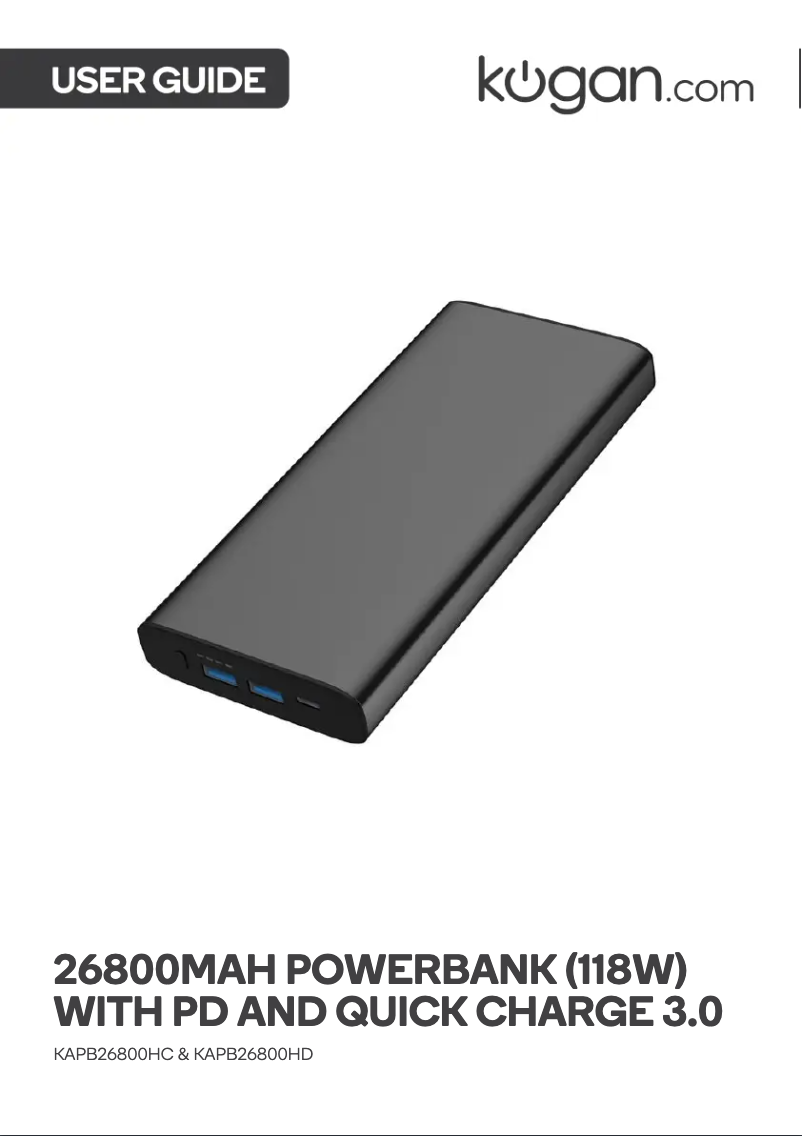 Page 1 de la notice Manuel utilisateur Kogan KAPB26800HC