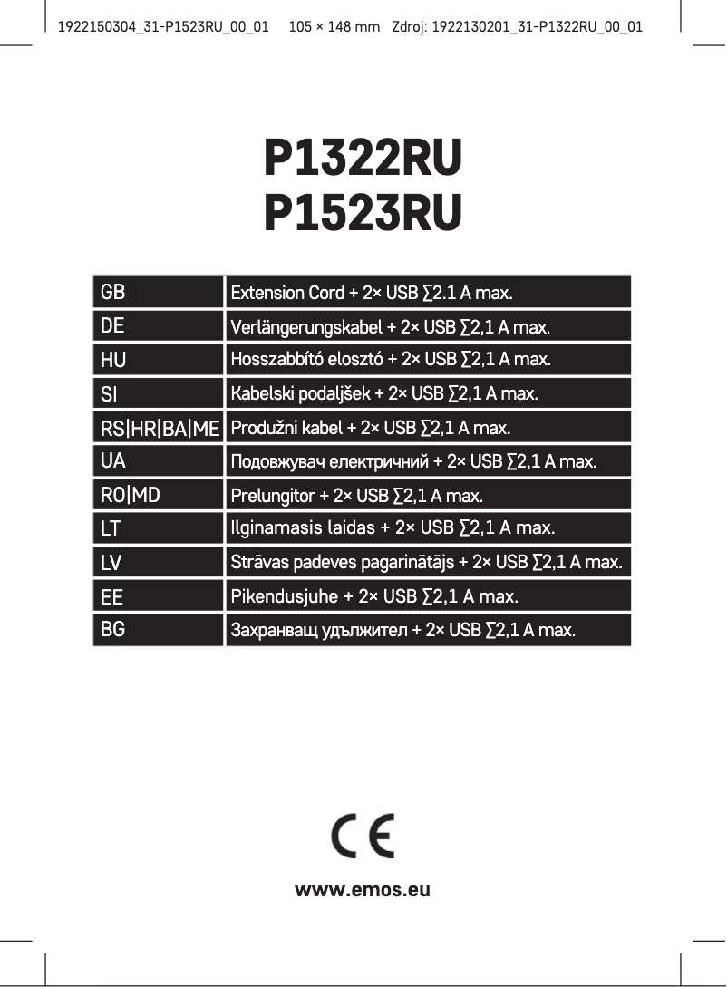 Page n°1 - Manuel utilisateur Emos P1523RU