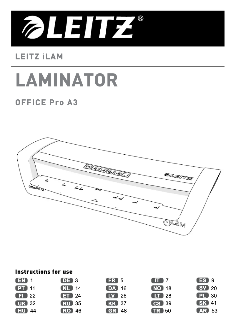 Page n°1 - Manuel utilisateur Leitz OFFICE Pro A3