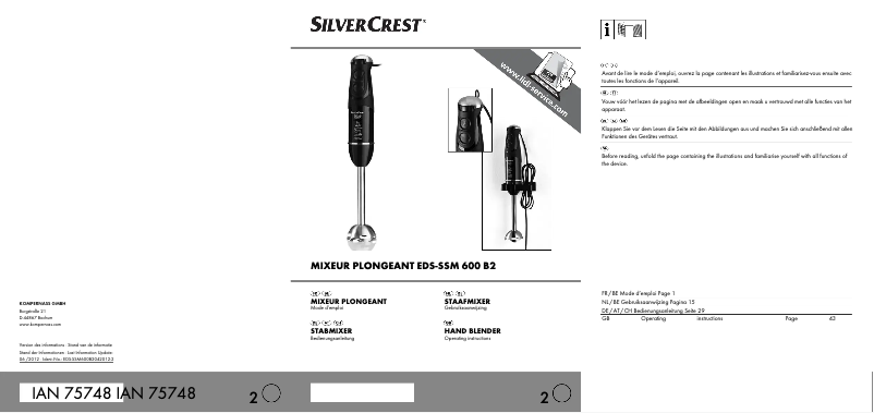 Page 1 de la notice Manuel utilisateur SilverCrest EDS-SSM 600 B2