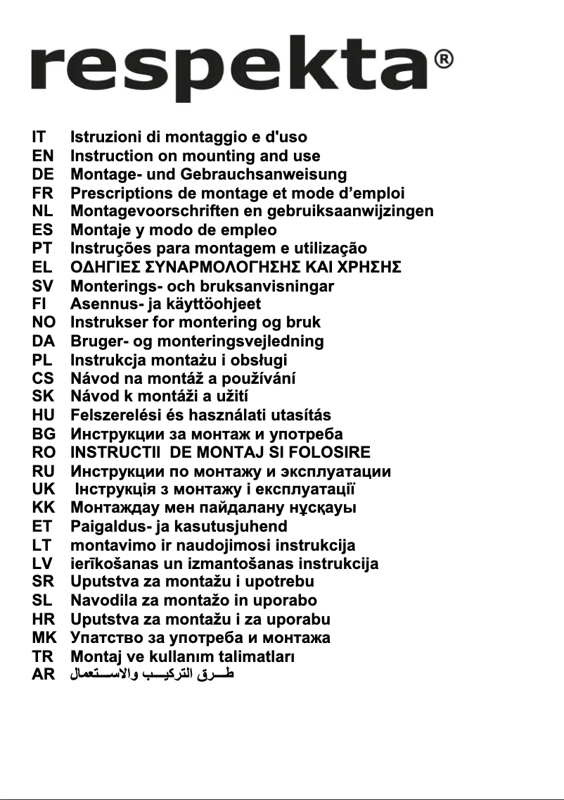 Page 1 de la notice Manuel utilisateur Respekta DH 620