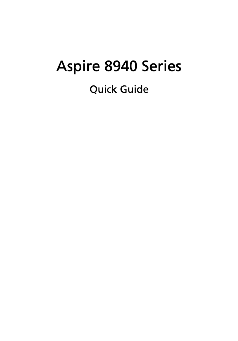 Image de la première page du manuel de l'appareil Aspire 8940