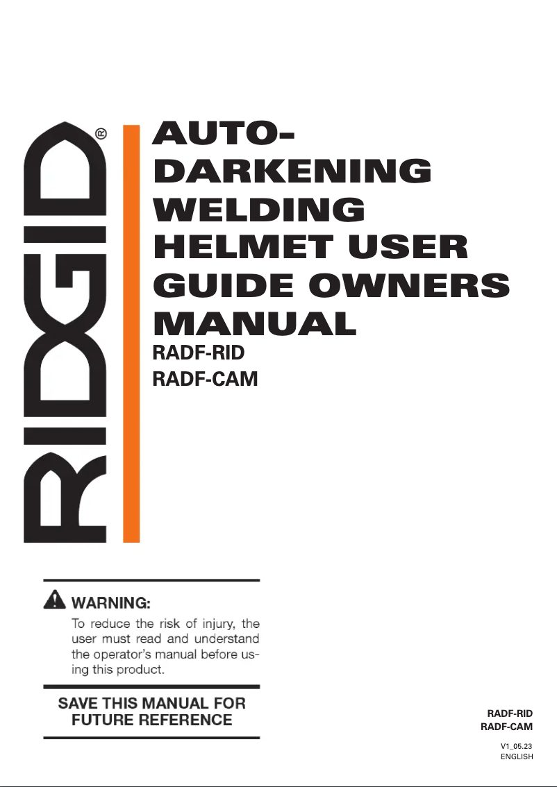 Page n°1 - Manuel utilisateur Ridgid RADF-CAM