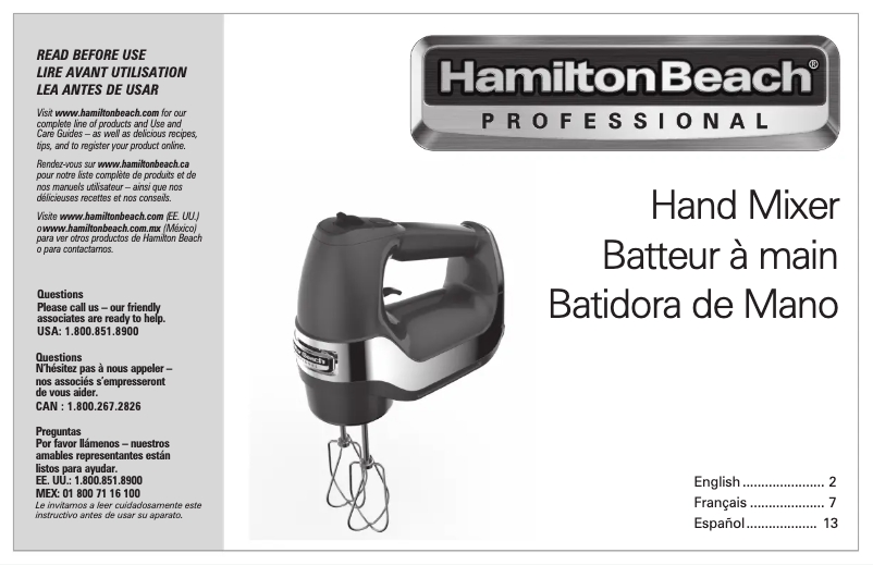 Page n°1 - Manuel utilisateur Hamilton Beach 62652