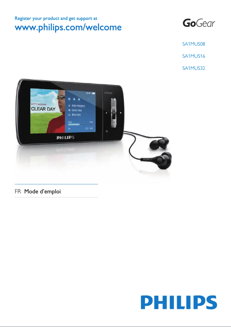 Page n°1 - Manuel utilisateur Philips GoGear Muse SA1MUS16K