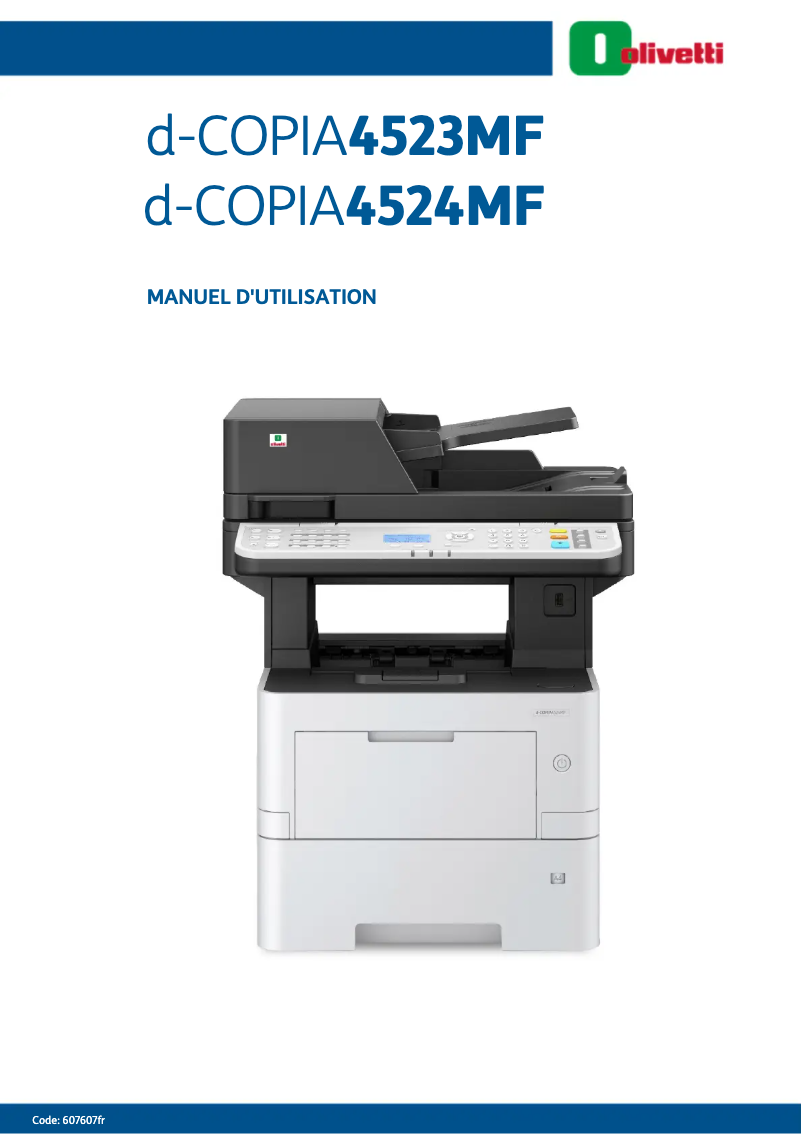 Image de la première page du manuel de l'appareil d-Copia 4523MF