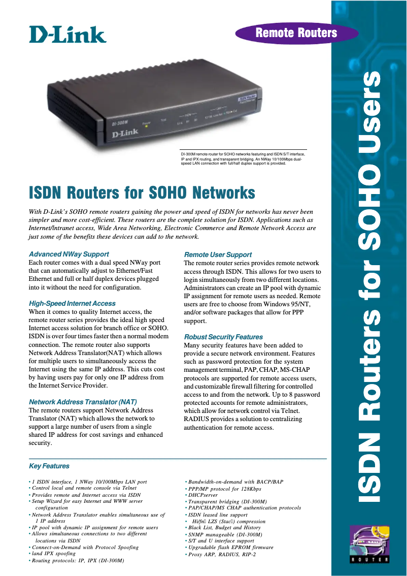 Page n°1 - Fiche technique D-Link DI-300
