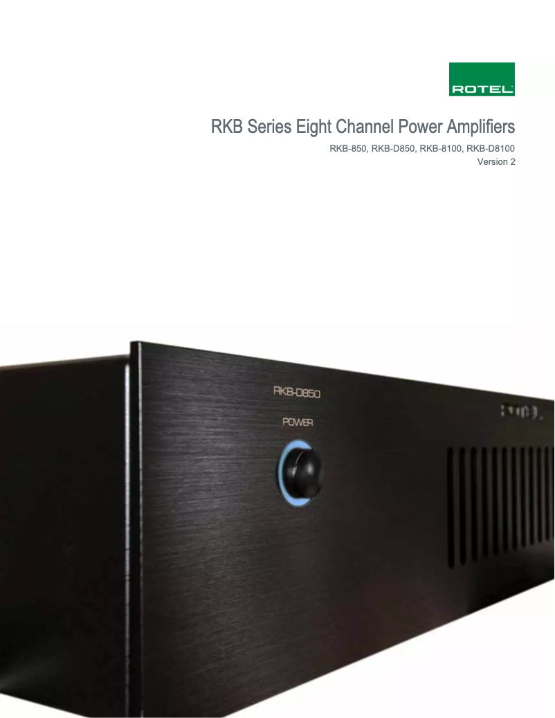 Page 1 de la notice Fiche technique Rotel RKB-850 V2