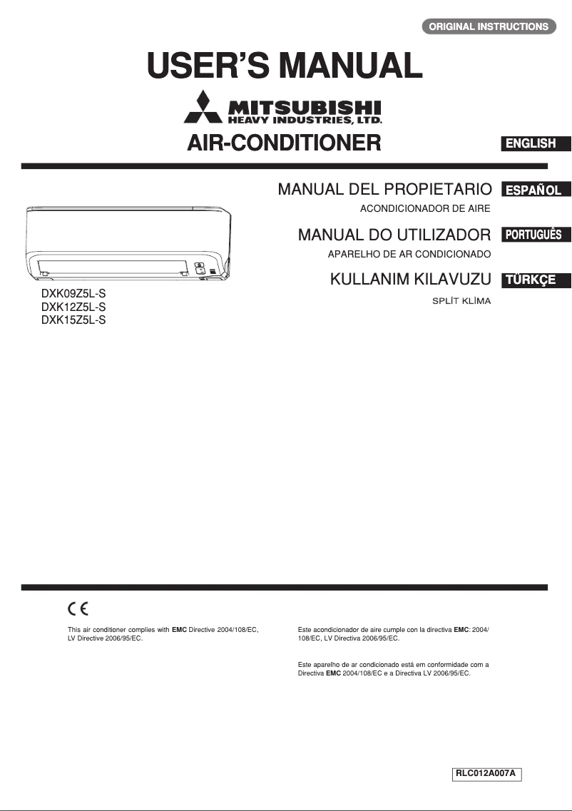 Page 1 de la notice Manuel utilisateur Mitsubishi DXK12Z5L-S
