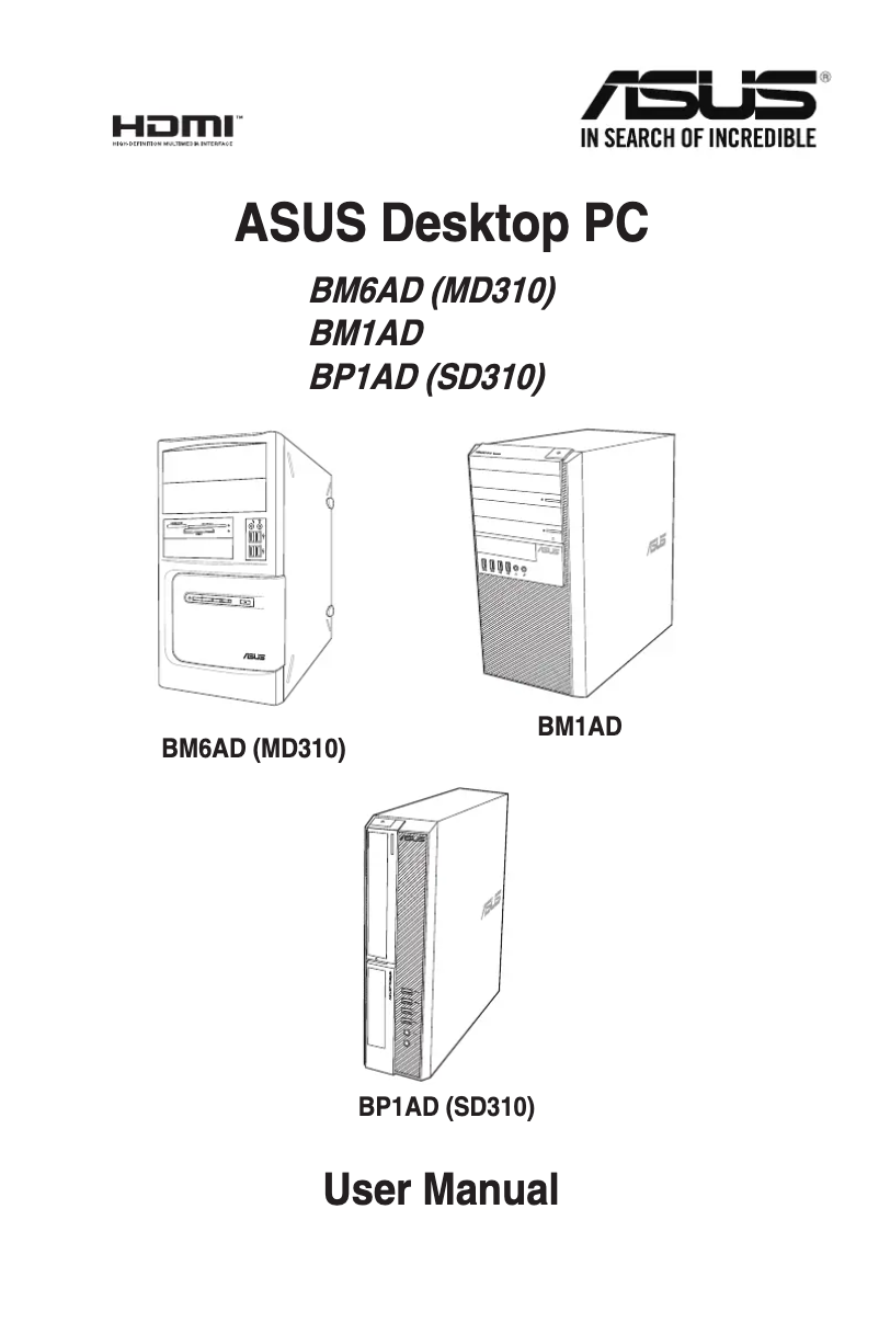 Page 1 de la notice Manuel utilisateur Asus BM1AD