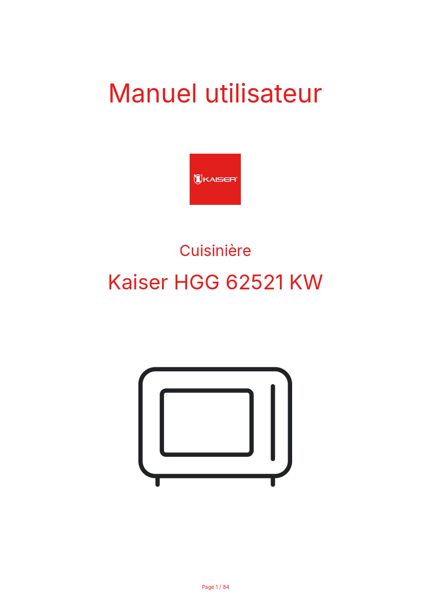 Image de la première page du manuel de l'appareil HGG 62521 KW