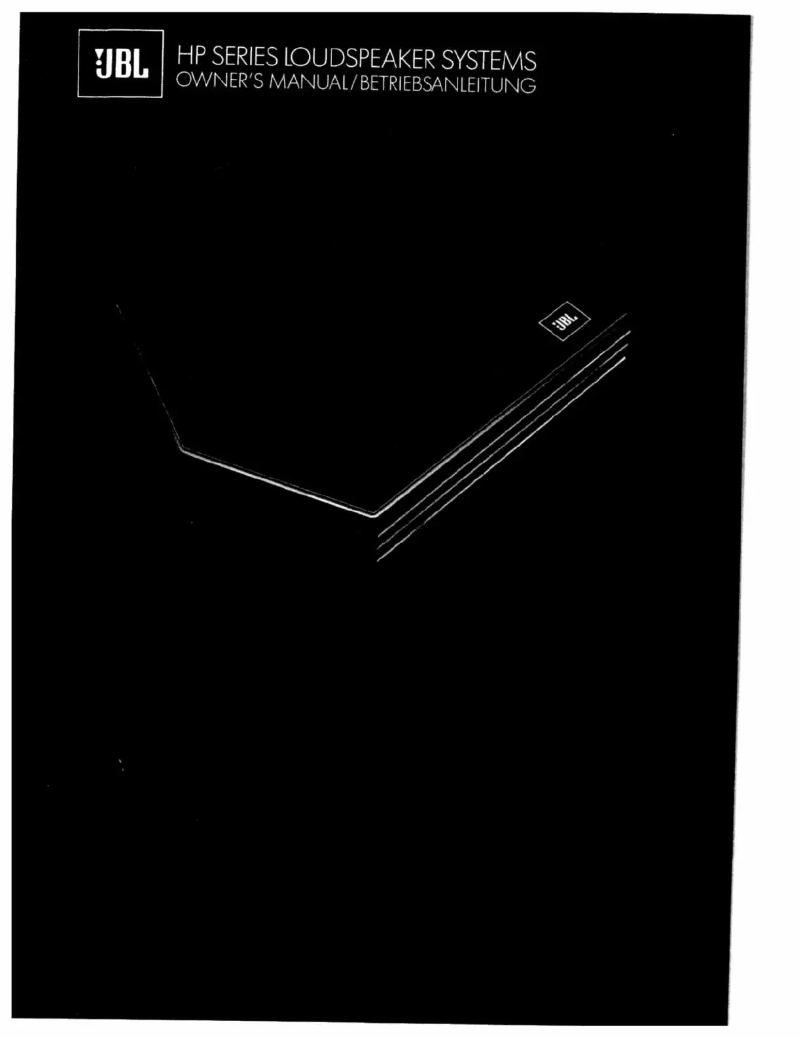 Page n°1 - Manuel utilisateur JBL HP 580