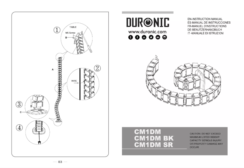 Page n°1 - Manuel utilisateur Duronic CM1DM