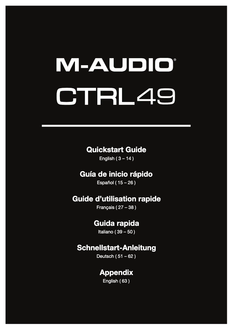 Page n°1 - Manuel utilisateur M-Audio CTRL49