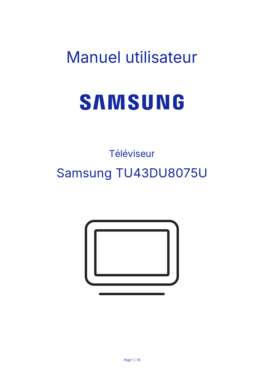 Page n°1 - Manuel utilisateur Samsung TU43DU8075U