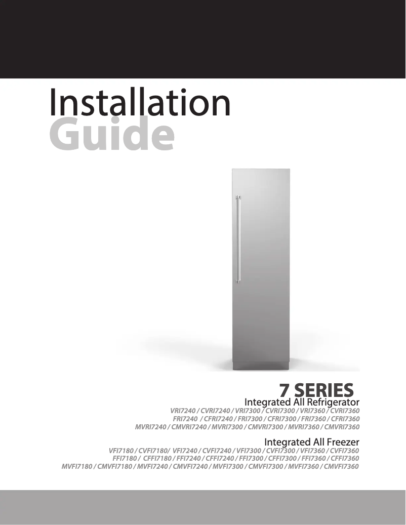 Page 1 de la notice Guide d'installation Viking FFI7240WR