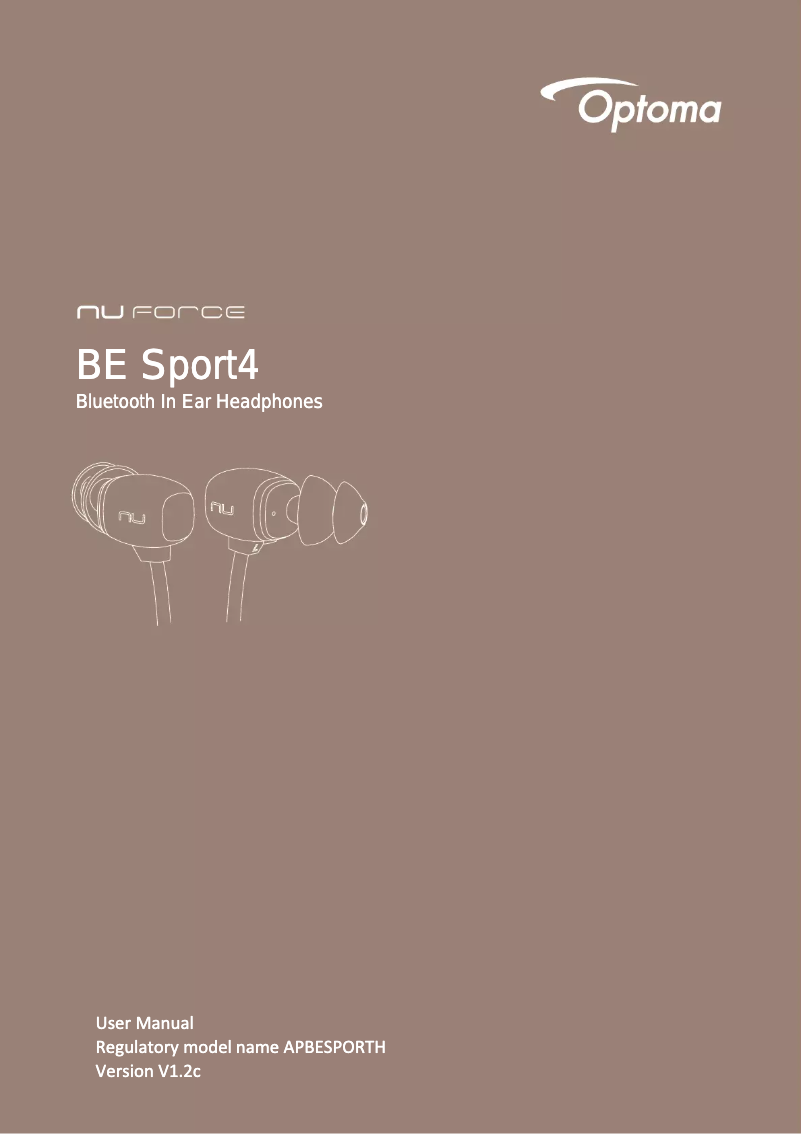 Page n°1 - Manuel utilisateur NuForce BE Sport4