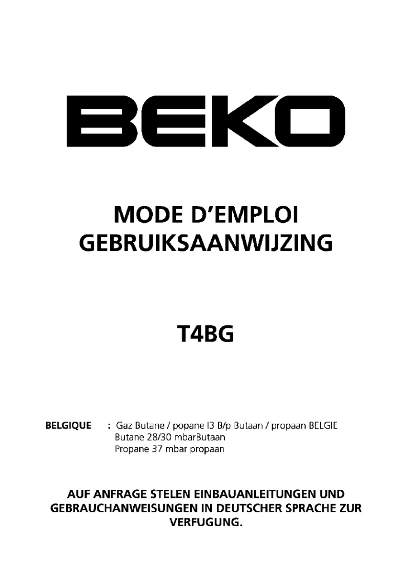 Page n°1 - Manuel utilisateur Beko T 4 BG