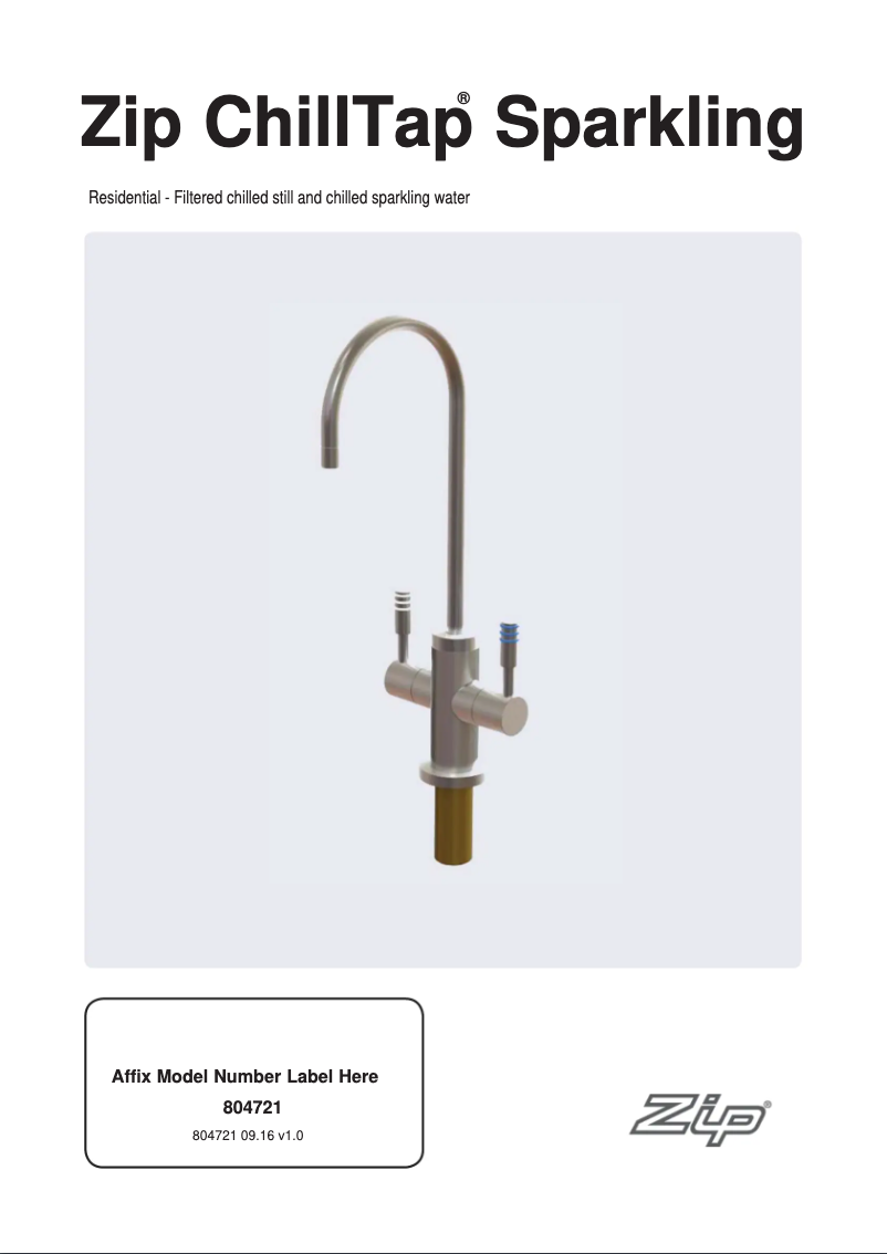 Page n°1 - Guide d'installation Zip ChillTap Sparkling
