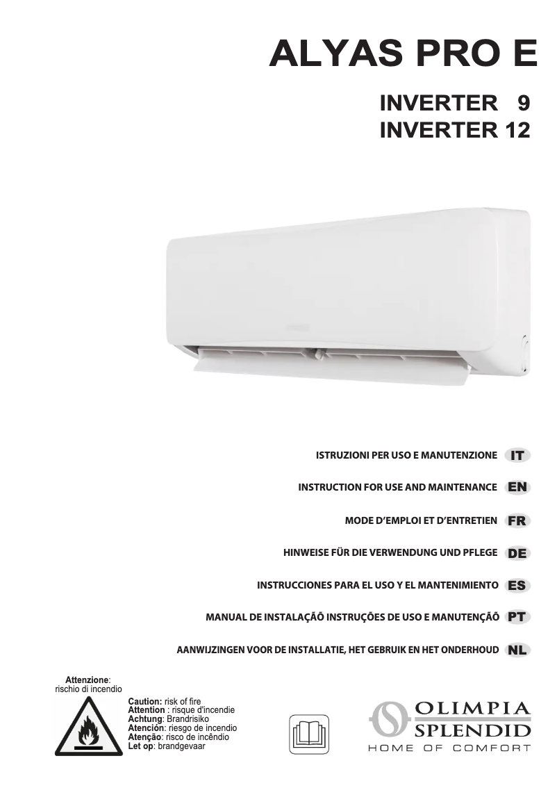 Page 1 de la notice Manuel utilisateur Olimpia Splendid Alyas Pro E