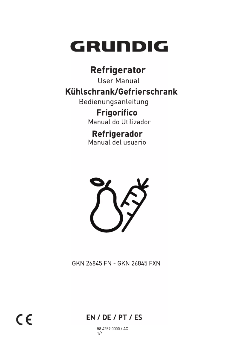 Page 1 de la notice Manuel utilisateur Grundig GKN 26845 FN