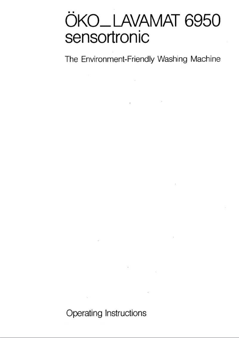 Image de la première page du manuel de l'appareil Lavamat 6950 w