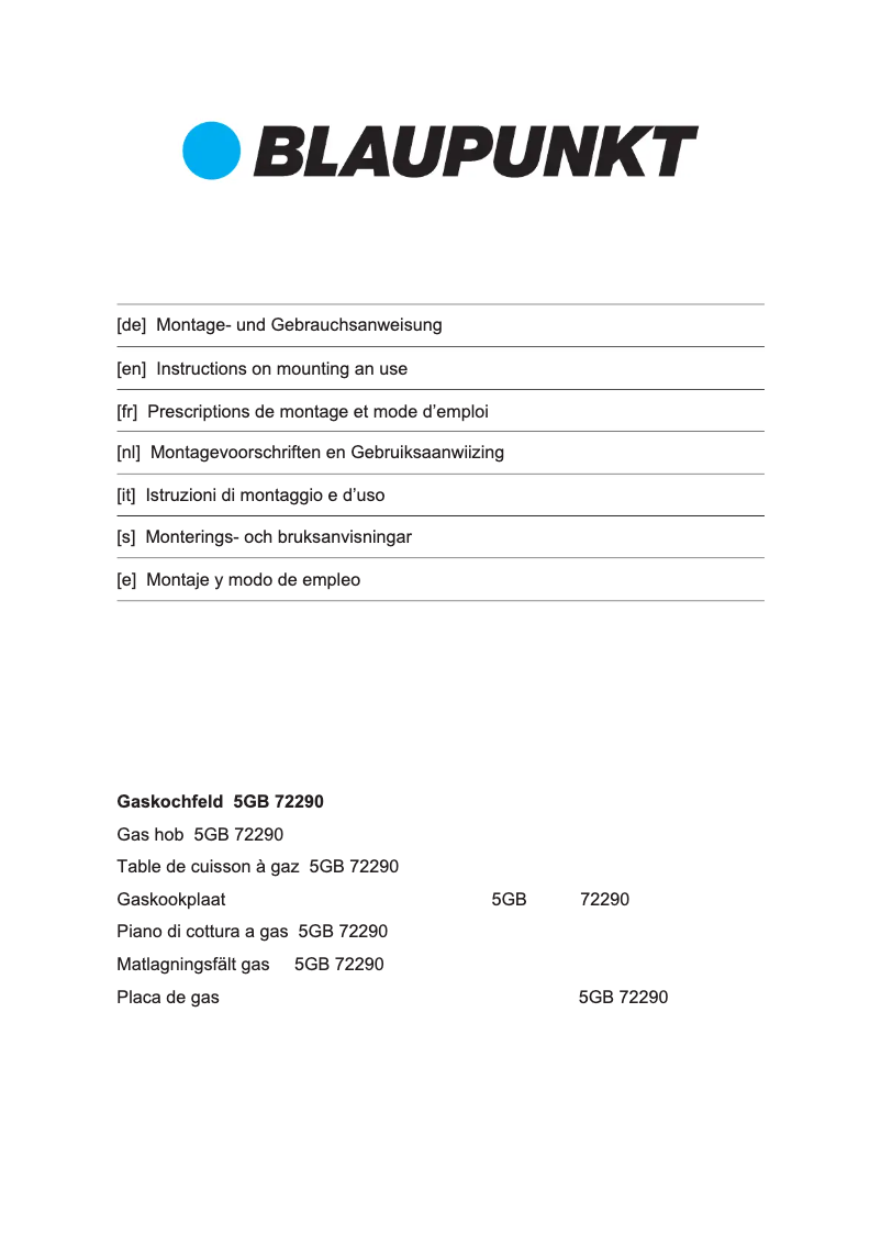 Imagen de la primera página del manual del dispositivo 5GB72290
