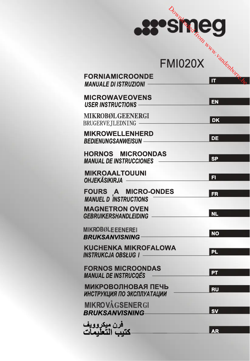 Image de la première page du manuel de l'appareil FMI020X