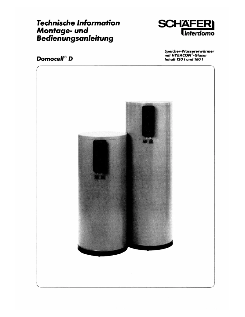 Page 1 de la notice Manuel utilisateur Schäfer Heiztechnik Domocell DLD160
