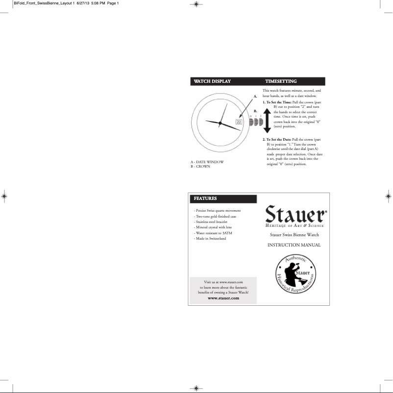 Page n°1 - Manuel utilisateur Stauer 37174
