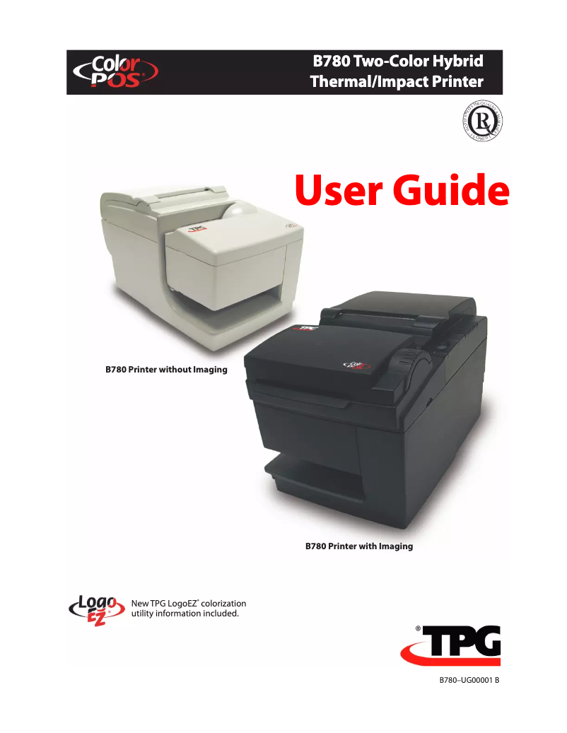 Page n°1 - Manuel utilisateur Cognitive TPG B780