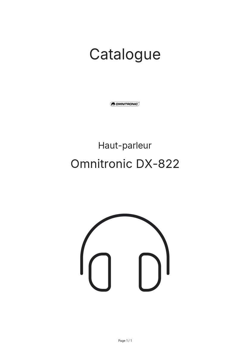 Page n°1 - Catalogue Omnitronic DX-822