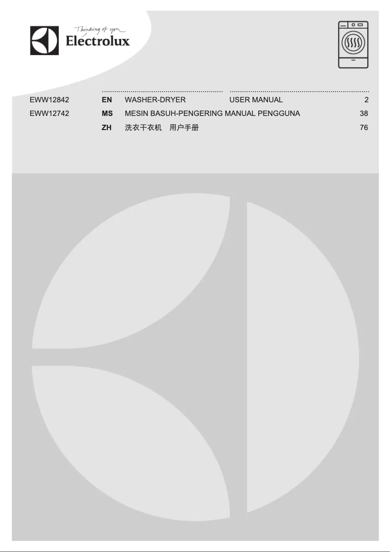 Page n°1 - Manuel utilisateur Electrolux EWW12742