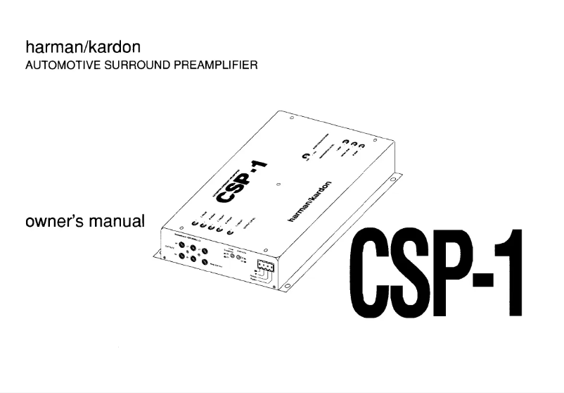 Page n°1 - Manuel utilisateur Harman Kardon CSP-1